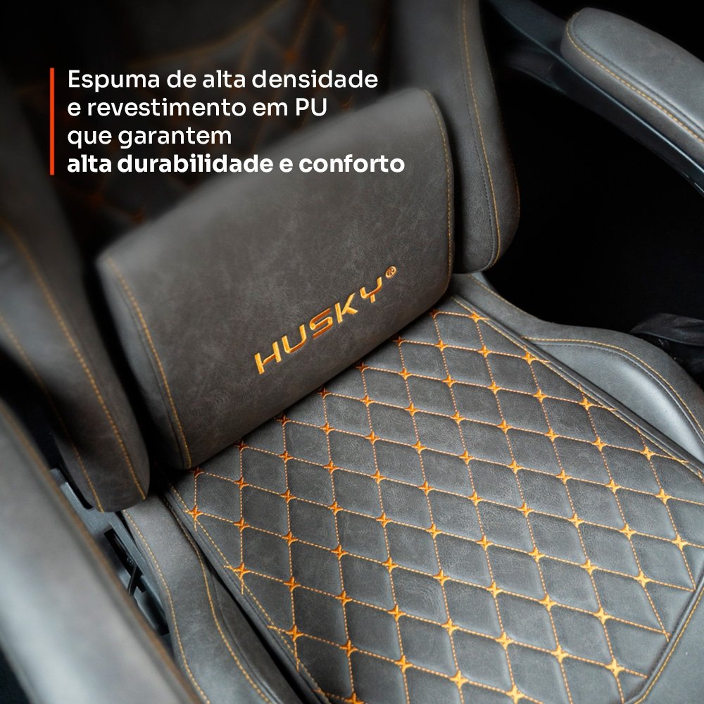 Cadeira Gamer Husky Tempest 700, Até 145kg, Almofadas, Reclinável 150º, PU, Descanso para Pés, Cinza - HCG700CZ - view 8