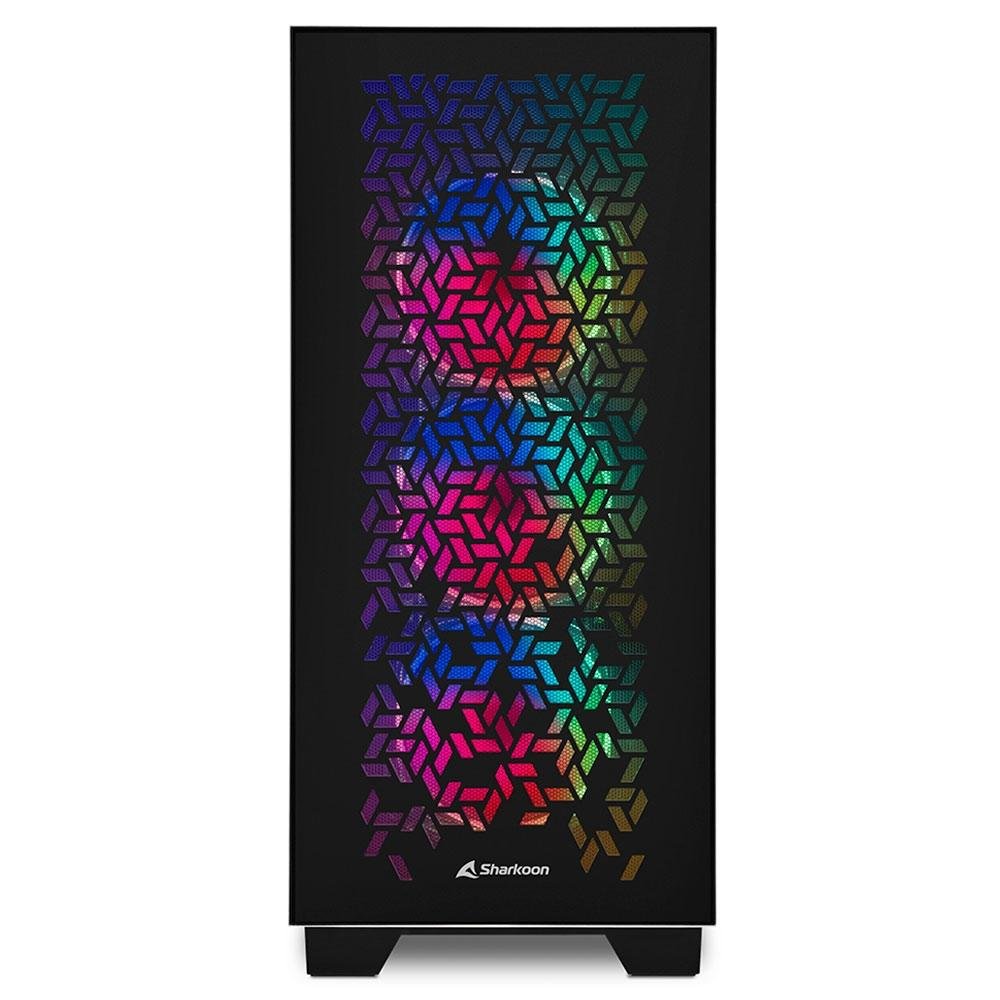 Gabinete Gamer Sharkoon Elite, Full Tower, RGB, ATX, Lateral em Vidro Temperado, 4x Cooler Fan RGB, Preto - CA300H Gabinete Gamer Sharkoon Elite, Full Tower, RGB, ATX, Lateral em Vidro Temperado, 4x Cooler Fan RGB, Preto - CA300H