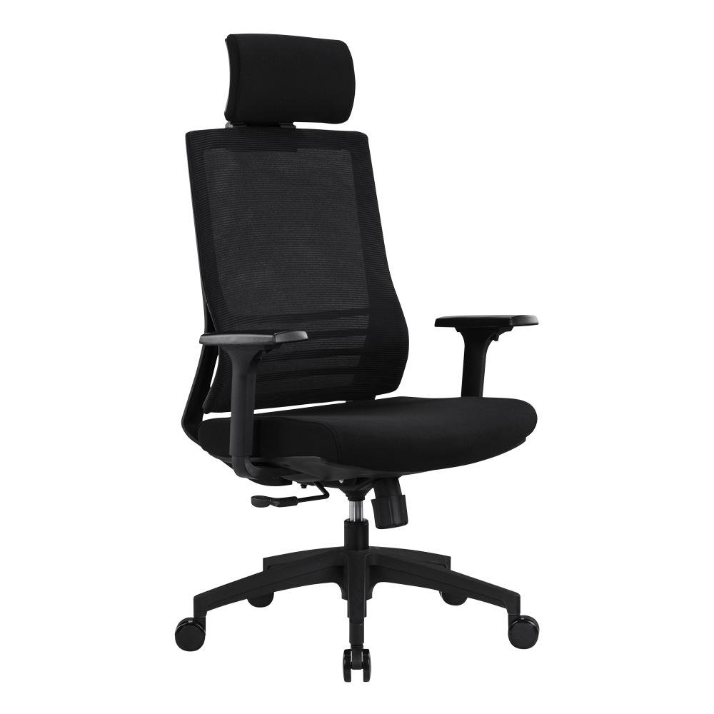 Cadeira Office Husky Sit 350, Black, Encosto de Cabeça Fixo, Cilindro de Gás Classe 3, Base em Nylon - HTCD020
