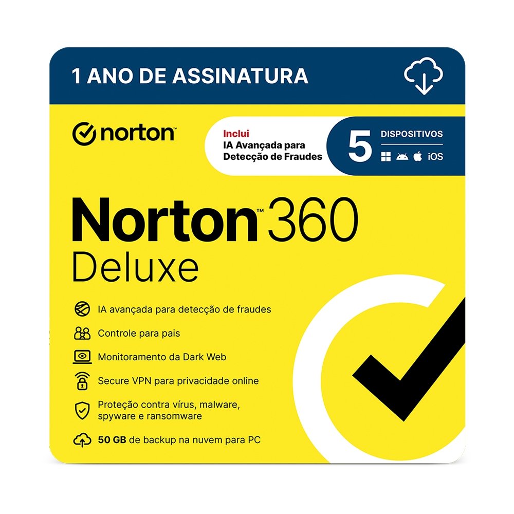 Norton 360 Deluxe 5 Dispositivos, 12 meses, Digital para Download - 21405567 Norton 360 Deluxe 5 Dispositivos, 12 meses, Digital para Download - 21405567
