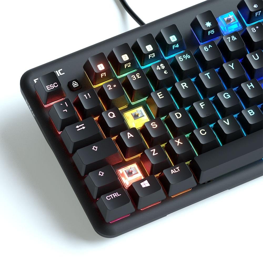Teclado Gamer Fnatic MiniStreak Silent, RGB, USB, US, Preto - C-KB0002