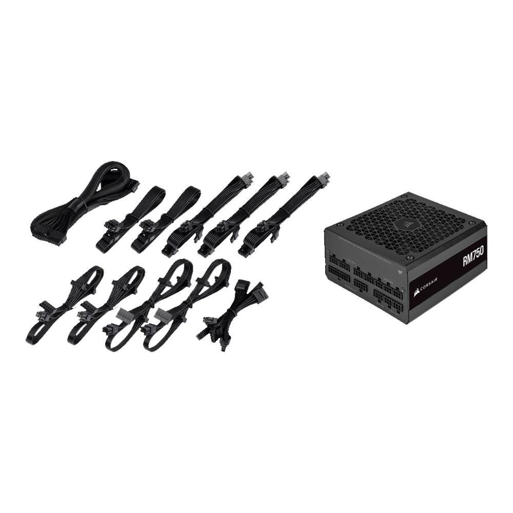 Fonte Corsair RM750, 750W, 80 Plus Gold, Modular, Preto - CP-9020234-WW Fonte Corsair RM750, 750W, 80 Plus Gold, Modular, Preto - CP-9020234-WW