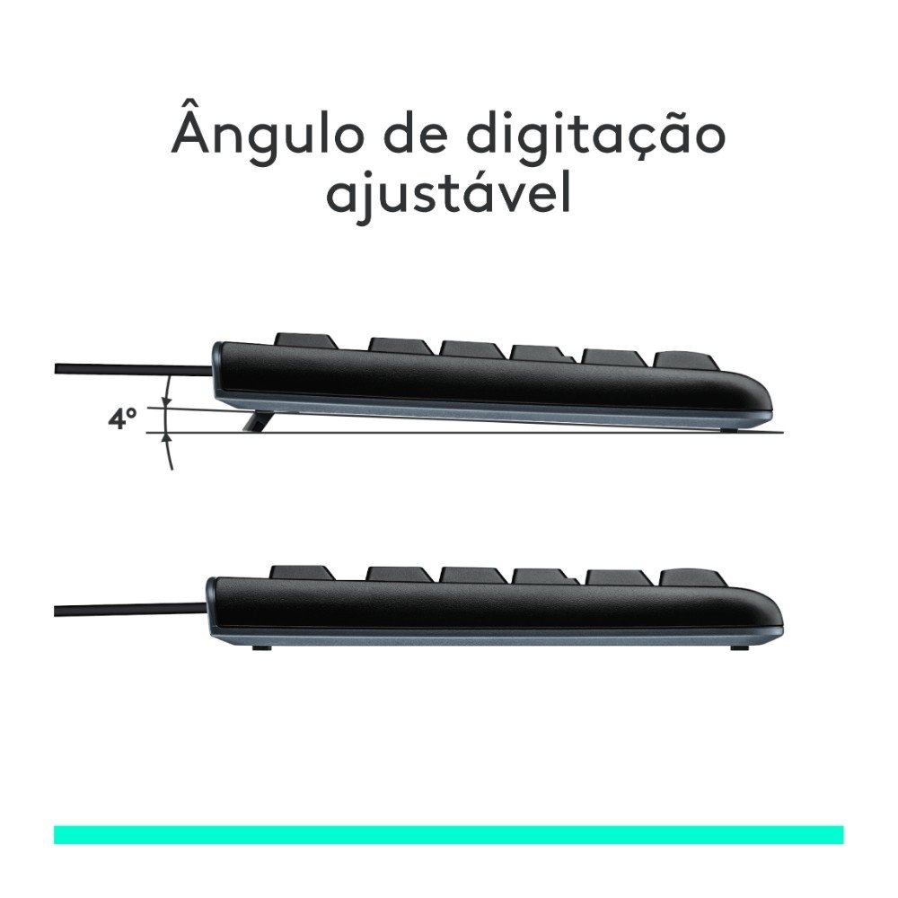 Combo Teclado e Mouse com fio USB Logitech MK120 com Design Confortável, Durável e Resistente à Respingos e Layout ABNT2 - 920-004429