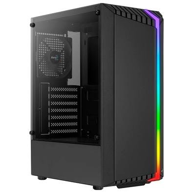 Gabinete Gamer Aerocool ATX Bionic V1, RGB, Lateral em Vidro Temperado, Preto - 73873