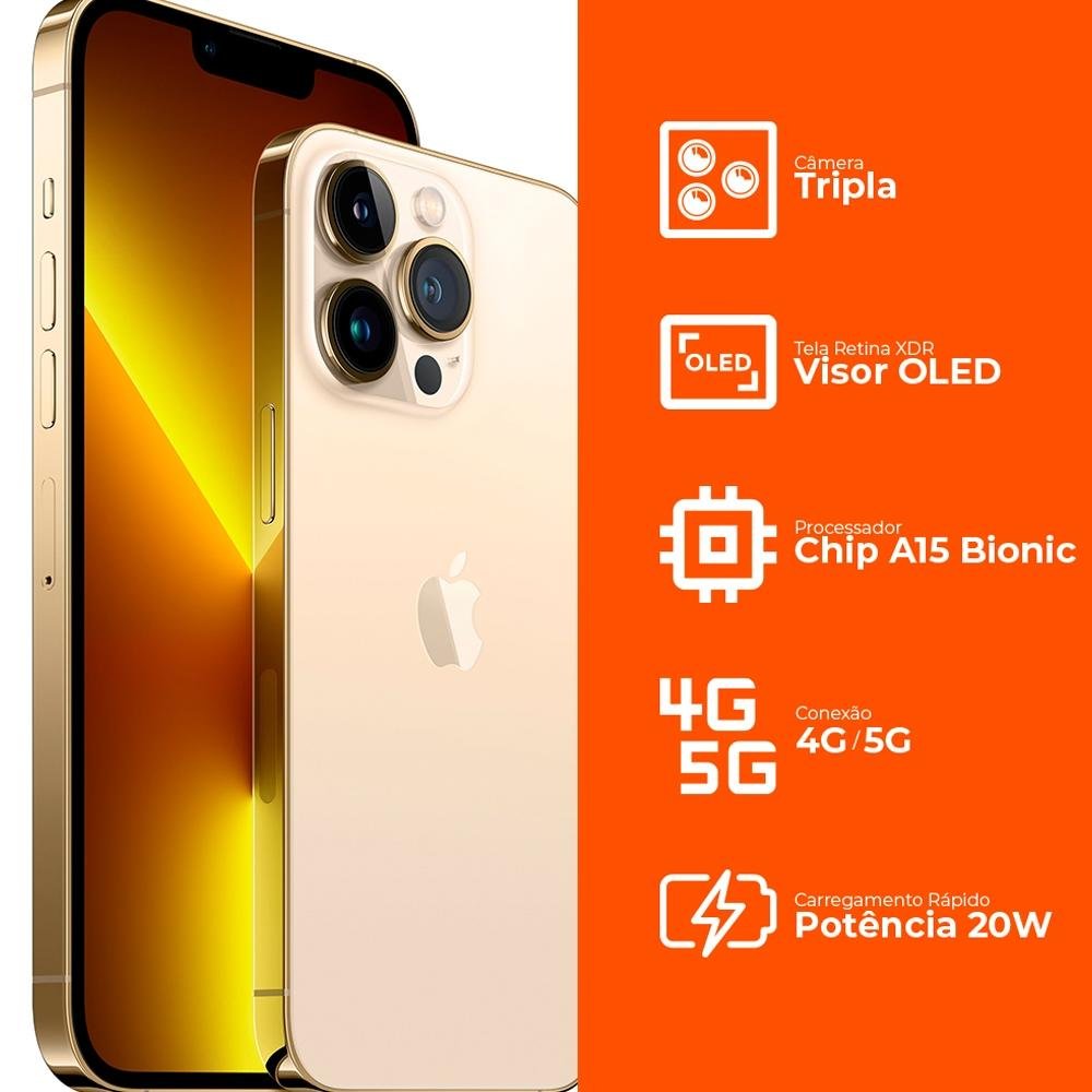 iPhone 13 Pro Max de 1TB, Dourado, 5G | KaBuM!