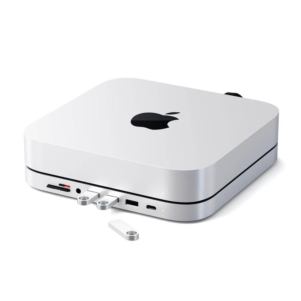 Suporte e Cubo de Alumínio Satechi para Mac Mini, USB-C, Branco - ST-ABHFS Suporte e Cubo de Alumínio Satechi para Mac Mini, USB-C, Branco - ST-ABHFS