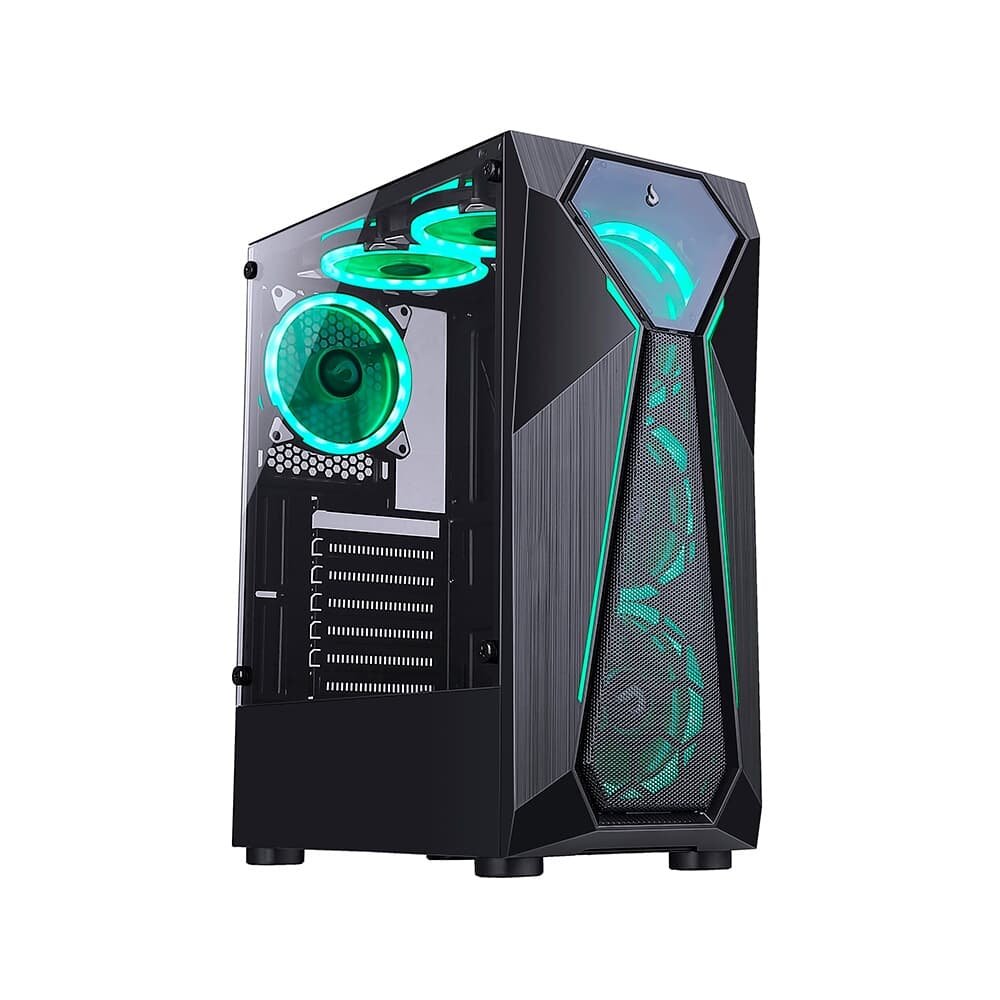 Gabinete Gamer Rise Mode X4 Glass, Barra de LED ARGB, Lateral em Vidro Fumê, Sem FANs, Preto - RM-X4-04-FB Gabinete Gamer Rise Mode X4 Glass, Barra de LED ARGB, Lateral em Vidro Fumê, Sem FANs, Preto - RM-X4-04-FB