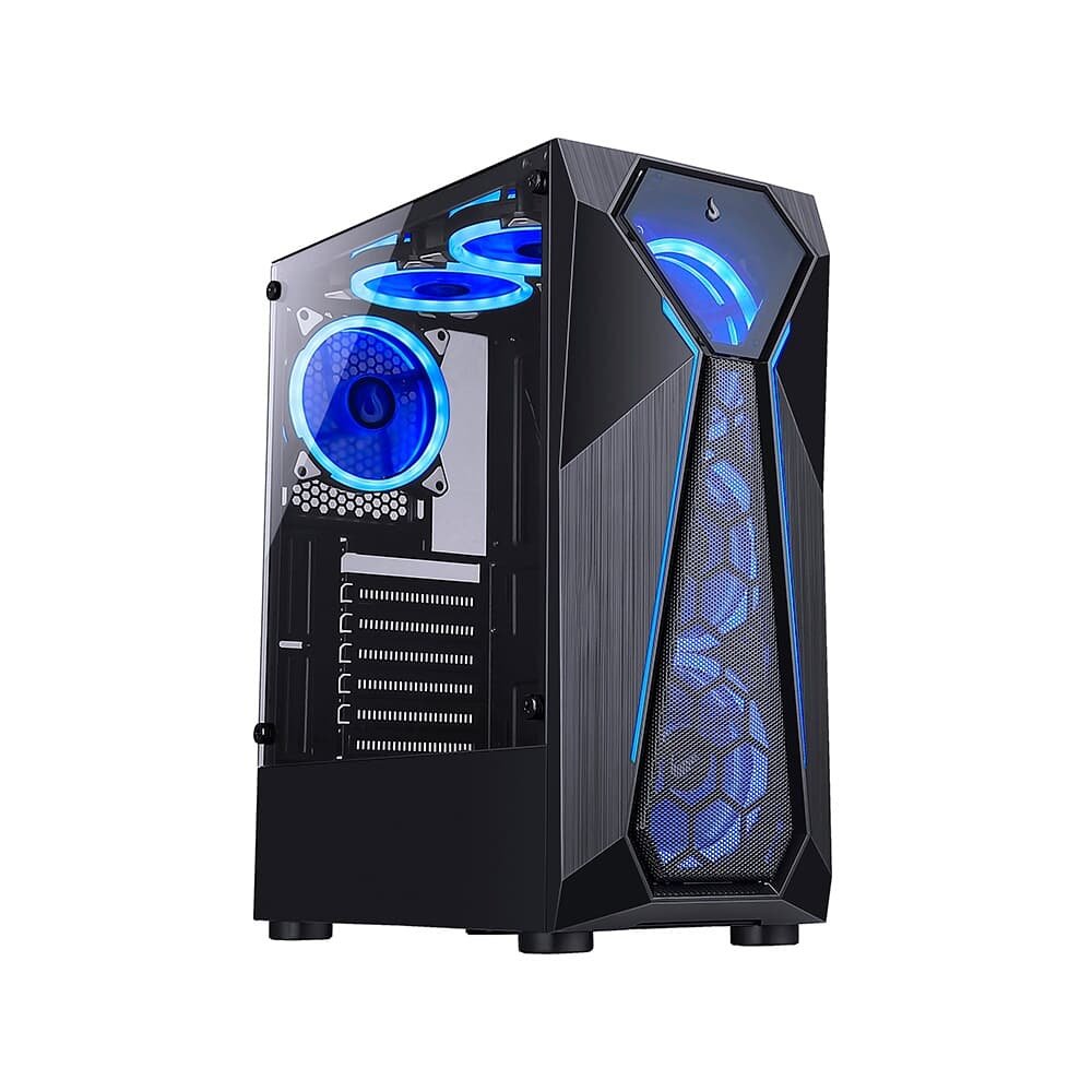Gabinete Gamer Rise Mode X4 Glass, Barra de LED ARGB, Lateral em Vidro Fumê, Sem FANs, Preto - RM-X4-04-FB Gabinete Gamer Rise Mode X4 Glass, Barra de LED ARGB, Lateral em Vidro Fumê, Sem FANs, Preto - RM-X4-04-FB