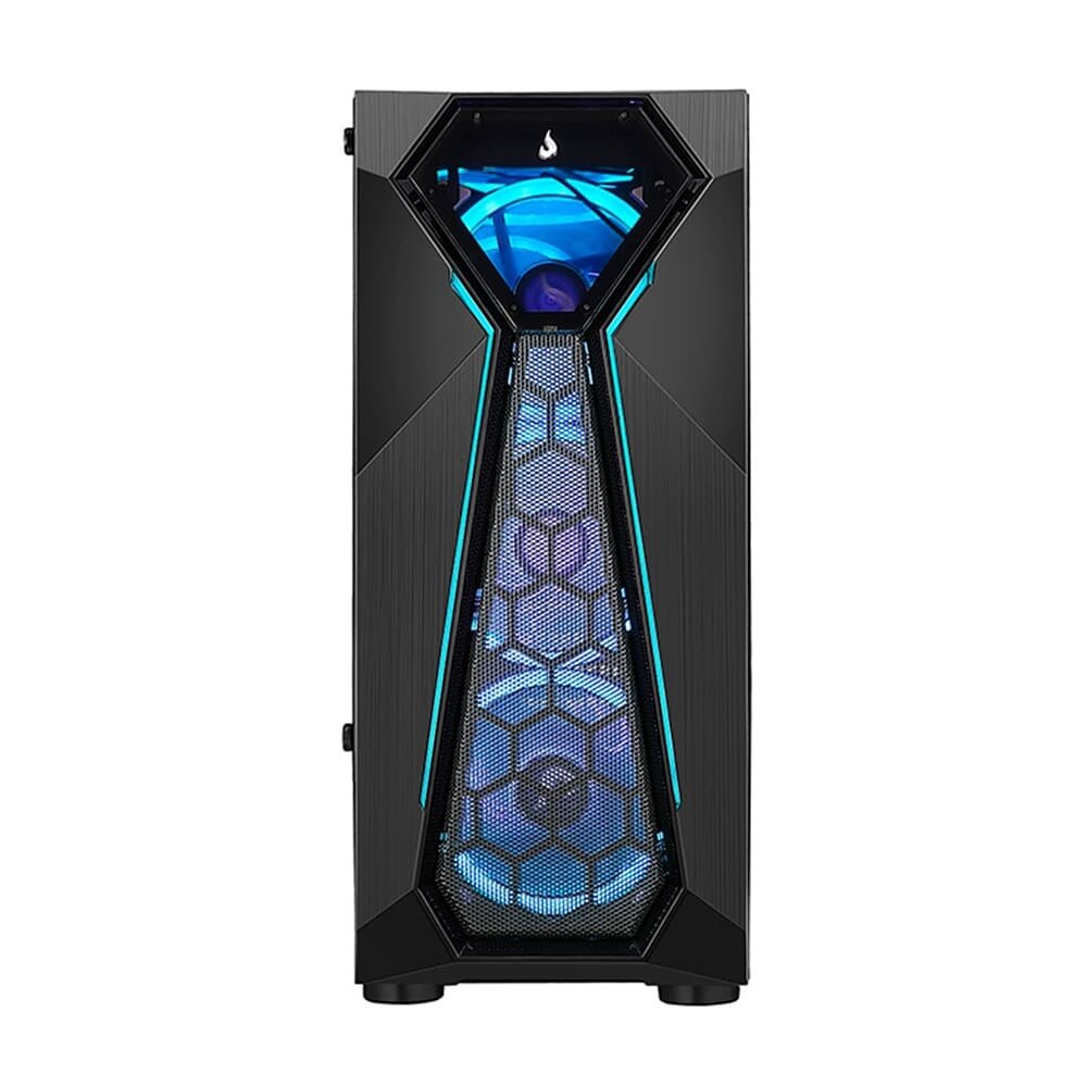 Gabinete Gamer Rise Mode X4 Glass, Barra de LED ARGB, Lateral em Vidro Fumê, Sem FANs, Preto - RM-X4-04-FB Gabinete Gamer Rise Mode X4 Glass, Barra de LED ARGB, Lateral em Vidro Fumê, Sem FANs, Preto - RM-X4-04-FB