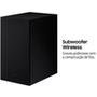 Soundbar Samsung, 2.1 Canais, 410W RMS, Bluetooth, Subwoofer Sem Fio, Preto - HW-A555
