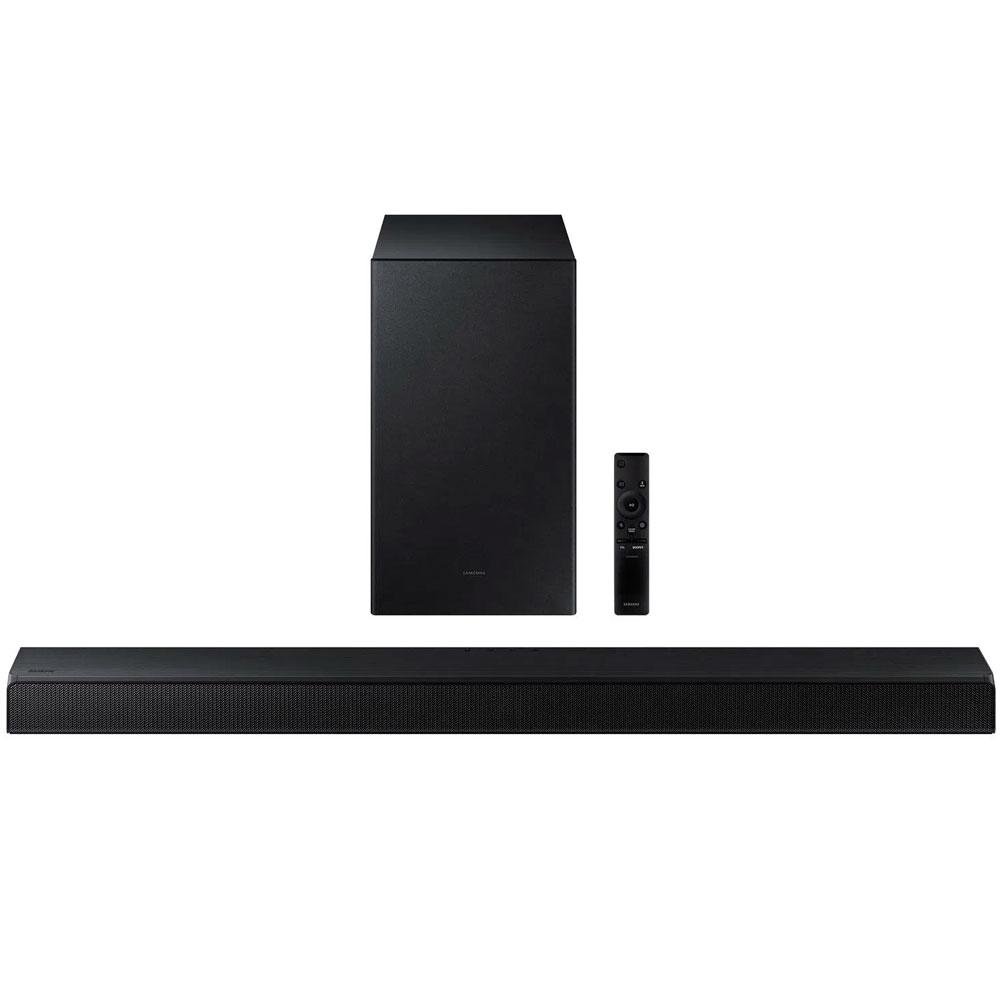 Soundbar Samsung, 2.1 Canais, 410W RMS, Bluetooth, Subwoofer Sem Fio, Preto - HW-A555 Soundbar Samsung, 2.1 Canais, 410W RMS, Bluetooth, Subwoofer Sem Fio, Preto - HW-A555