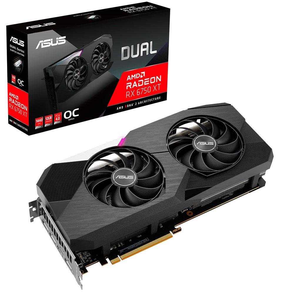 Placa de Vídeo Asus DUAL RX6750 XT-O12G | KaBuM!