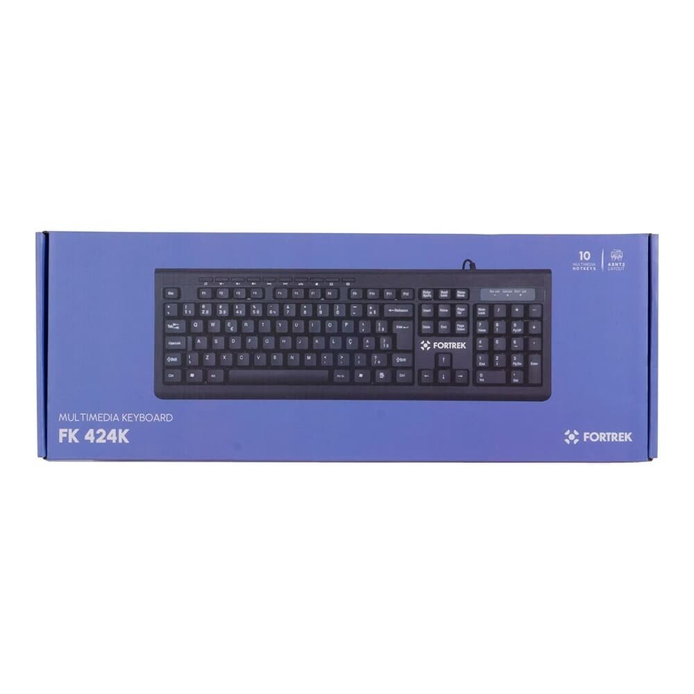 Teclado Fortrek Multimídia MLK-101, à Prova D'água, ABNT2, Preto - 75859