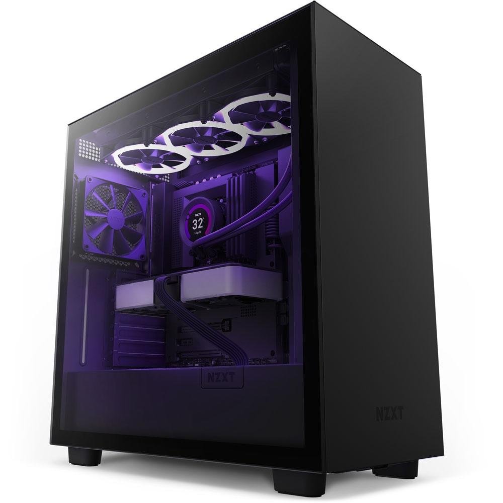 Gabinete NZXT H7, Mid Tower, ATX, Lateral em Vidro Temperado, 2x Fans, Preto - CM-H71BB-01 Gabinete NZXT H7, Mid Tower, ATX, Lateral em Vidro Temperado, 2x Fans, Preto - CM-H71BB-01