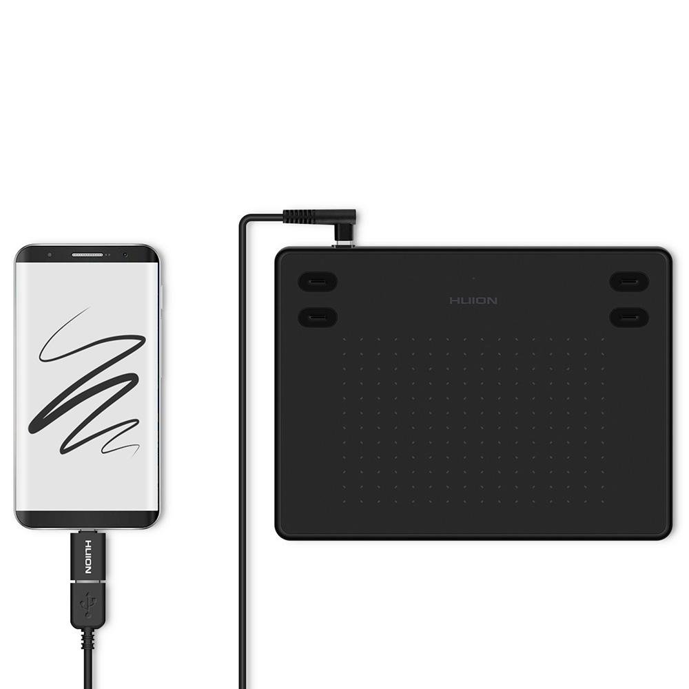Mesa Digitalizadora Huion Inspiroy 5", com Caneta, 8192 Níveis de Sensibilidade, 4 botões programáveis, USB, Preto - RTE100-K Mesa Digitalizadora Huion Inspiroy 5", com Caneta, 8192 Níveis de Sensibilidade, 4 botões programáveis, USB, Preto - RTE100-K