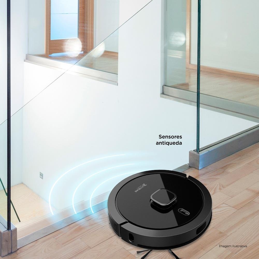 Robô Aspirador e Passa Pano KABUM! smart 900 - 5 Modos de Limpeza, Base 2 em 1, Mapeamento 3D - 127v - Preto - KBSF009