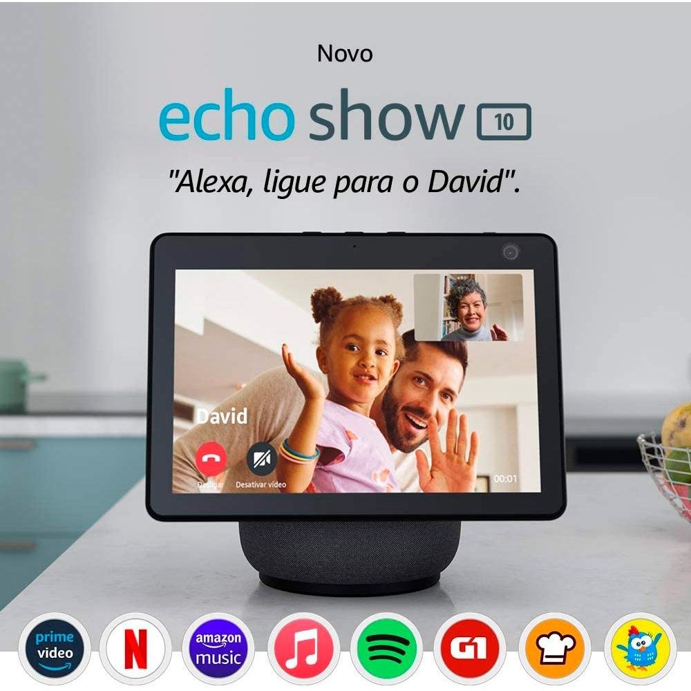 Echo Show 10 (2ª Geração) Amazon, Preto | KaBuM!