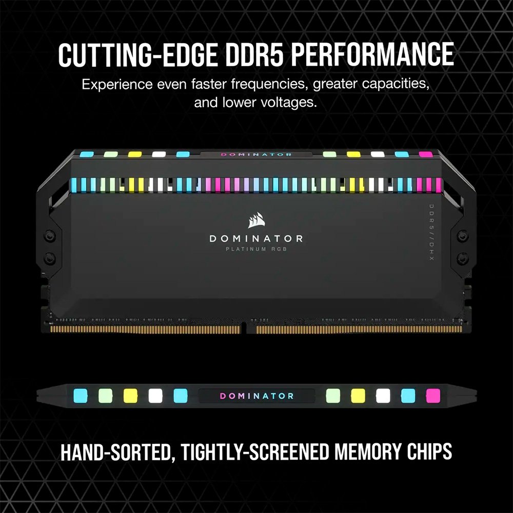 Memória Corsair Dominator Platinum RGB, 32GB (2x 16GB), 5200MHz