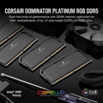 Memória Corsair Dominator Platinum RGB, 32GB (2x 16GB), 5200MHz