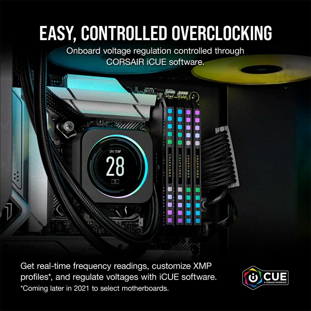 Memória Corsair Dominator Platinum RGB, 32GB (2x 16GB), 5200MHz