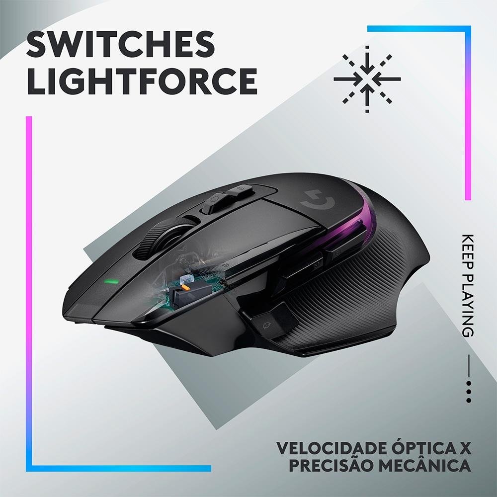 Mouse Gamer Sem Fio Logitech G502 X Plus | KaBuM!