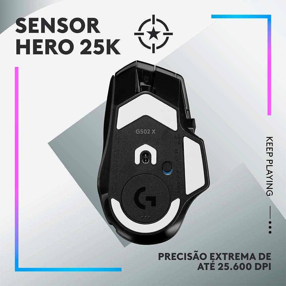 Mouse Gamer Sem Fio Logitech G502 X Plus | KaBuM!