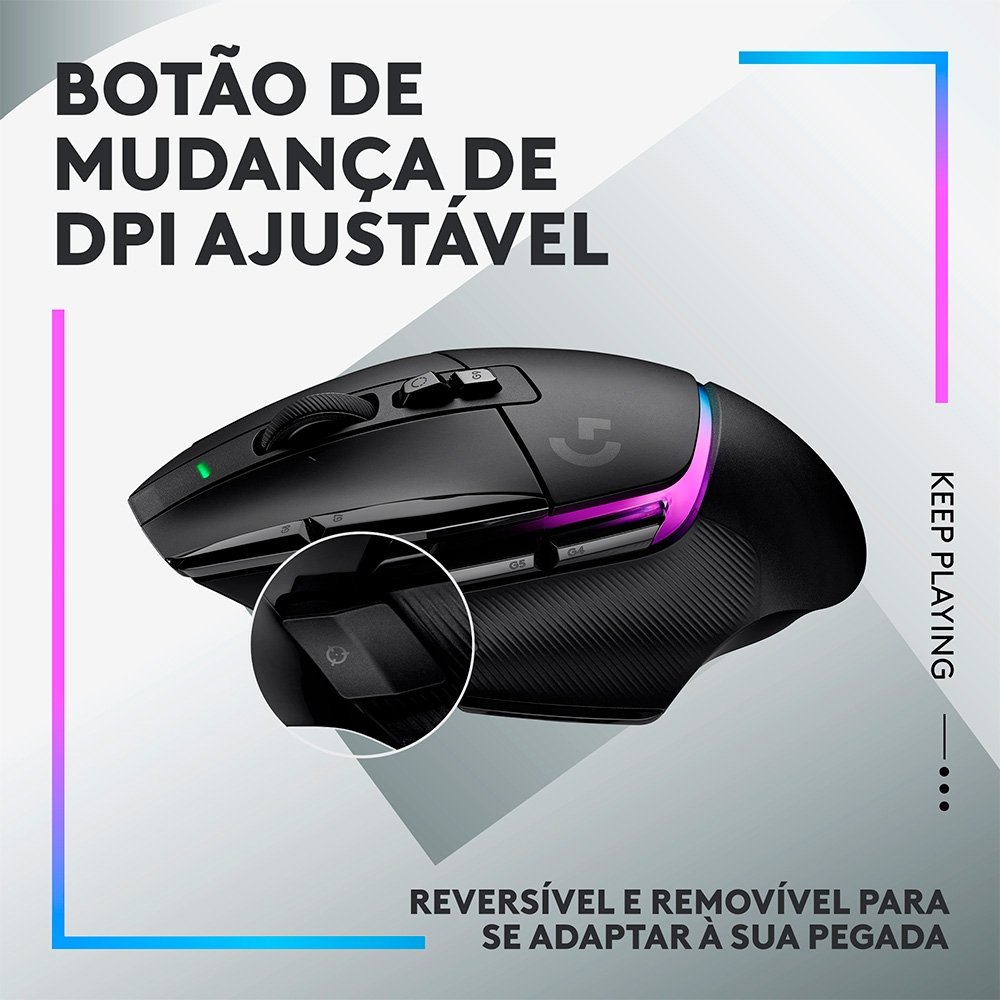Mouse Gamer Sem Fio Logitech G502 X Plus | KaBuM!