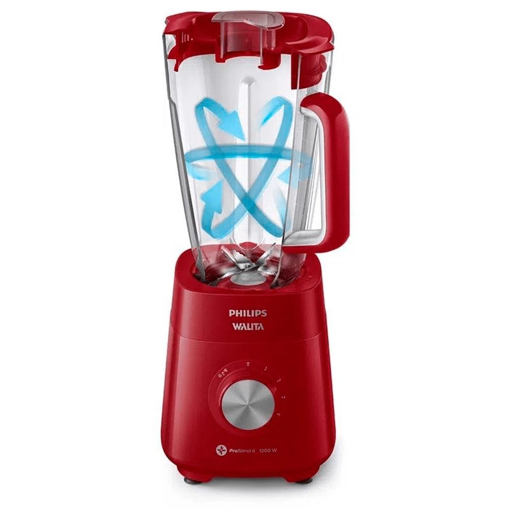 Liquidificador Philips Walita Série 5000, 1200W, 110V, 5 Velocidades, Vermelho - RI2240/41 Liquidificador Philips Walita Série 5000, 1200W, 110V, 5 Velocidades, Vermelho - RI2240/41