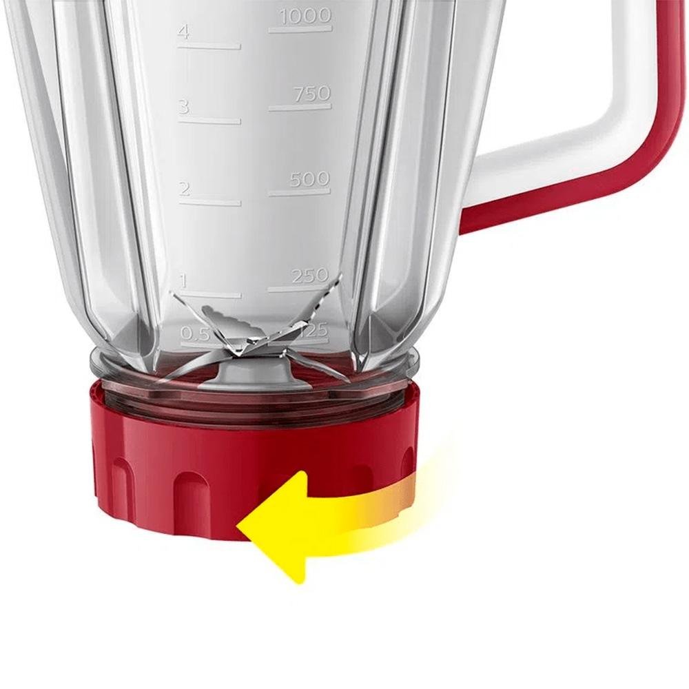 Liquidificador Philips Walita Série 5000, 1200W, 110V, 5 Velocidades, Vermelho - RI2240/41 Liquidificador Philips Walita Série 5000, 1200W, 110V, 5 Velocidades, Vermelho - RI2240/41