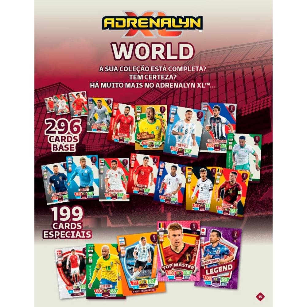 Adrenalyn XL - Copa Do Mundo Qatar 2022, + Tabuleiro + Porta-Cards + 6 Envelopes de Figurinhas + 3 Cards Limited Edition - 004287SPK27BR Adrenalyn XL - Copa Do Mundo Qatar 2022, + Tabuleiro + Porta-Cards + 6 Envelopes de Figurinhas + 3 Cards Limited Edition - 004287SPK27BR