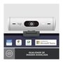 Webcam + Suporte Logitech Brio 500 Full HD, 1080p, 30 FPS, com Microfones Duplos, USB, Suporte Incluso, Branco - 960-001426