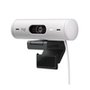 Webcam + Suporte Logitech Brio 500 Full HD, 1080p, 30 FPS, com Microfones Duplos, USB, Suporte Incluso, Branco - 960-001426
