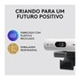 Webcam + Suporte Logitech Brio 500 Full HD, 1080p, 30 FPS, com Microfones Duplos, USB, Suporte Incluso, Branco - 960-001426