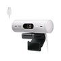 Webcam + Suporte Logitech Brio 500 Full HD, 1080p, 30 FPS, com Microfones Duplos, USB, Suporte Incluso, Branco - 960-001426