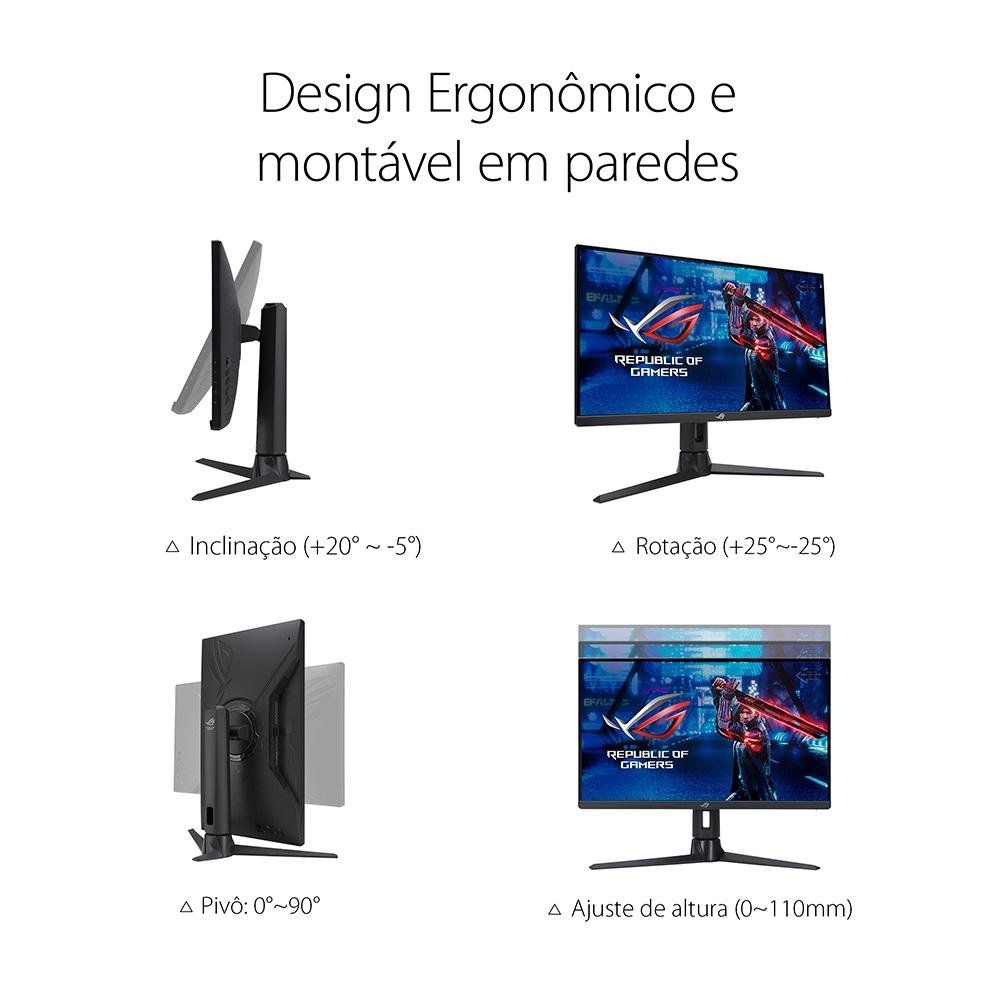 Monitor Asus ROG Strix 27 LED, 170Hz, 1ms | KaBuM!