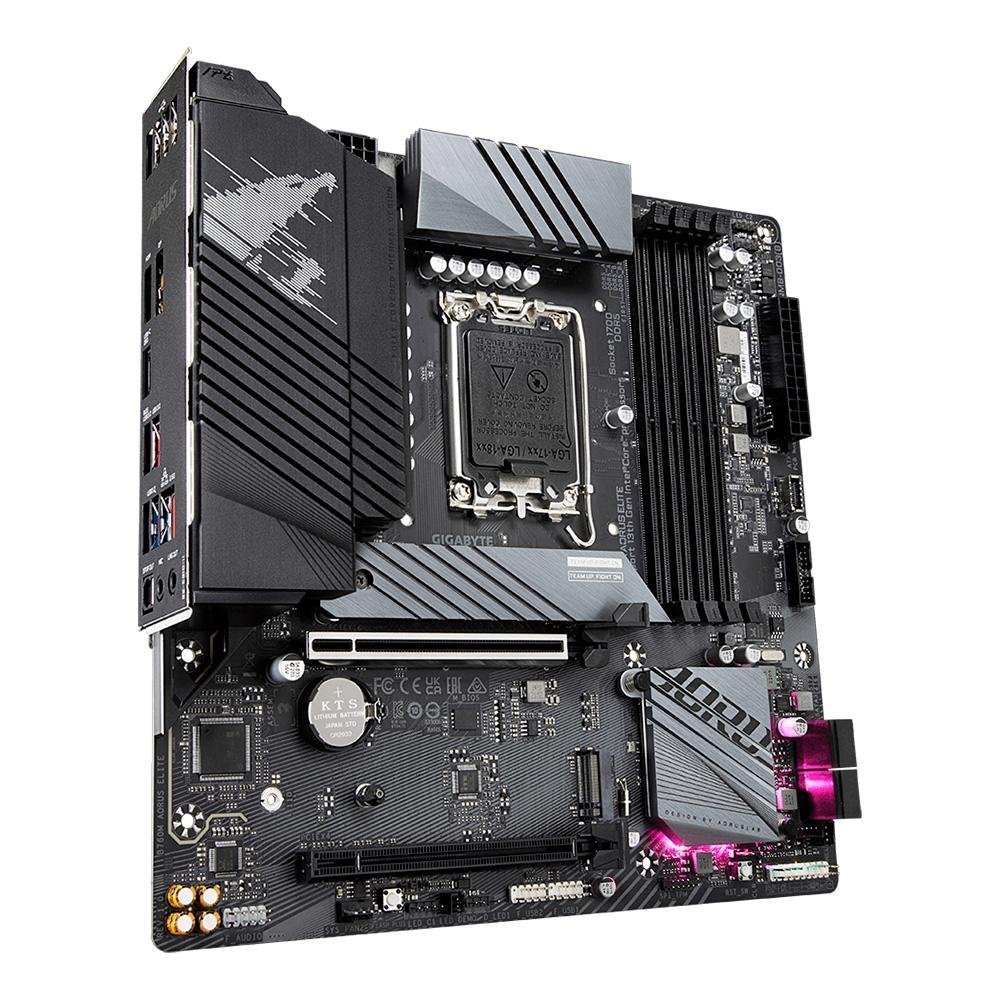 Placa-Mãe Gigabyte B760M AORUS ELITE Rev. 1.0, LGA 1700, DDR5, Preto - B760M AORUS ELITE