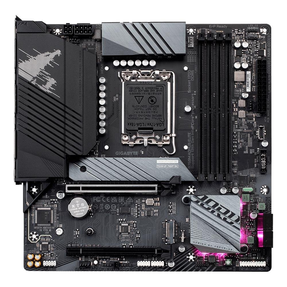 Placa-Mãe Gigabyte B760M AORUS ELITE Rev. 1.0, LGA 1700, DDR5, Preto - B760M AORUS ELITE