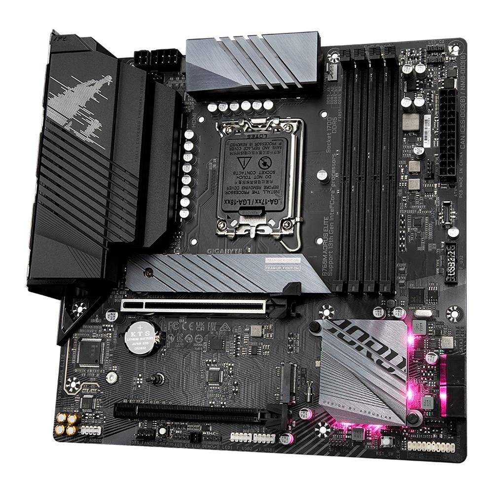 Placa-Mãe Gigabyte B760M AORUS ELITE Rev. 1.0, LGA 1700, DDR5, Preto - B760M AORUS ELITE