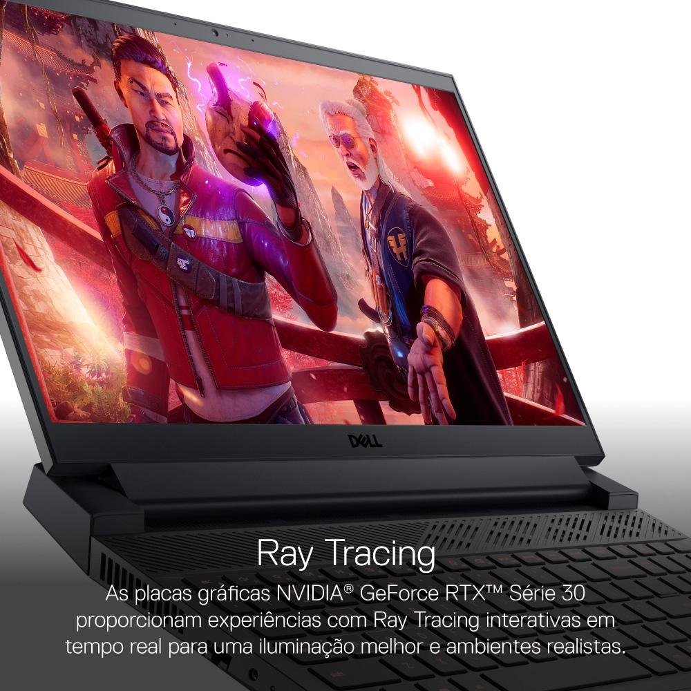 Notebook Gamer Dell G15 AMD Ryzen 5-6600H, 8GB RAM, GeForce RTX 3050 6GB, SSD 256GB, 15.6 Full HD 120Hz, Windows 11 Home, Preto - G15-a0506-A10P Notebook Gamer Dell G15 AMD Ryzen 5-6600H, 8GB RAM, GeForce RTX 3050 6GB, SSD 256GB, 15.6 Full HD 120Hz, Windows 11 Home, Preto - G15-a0506-A10P