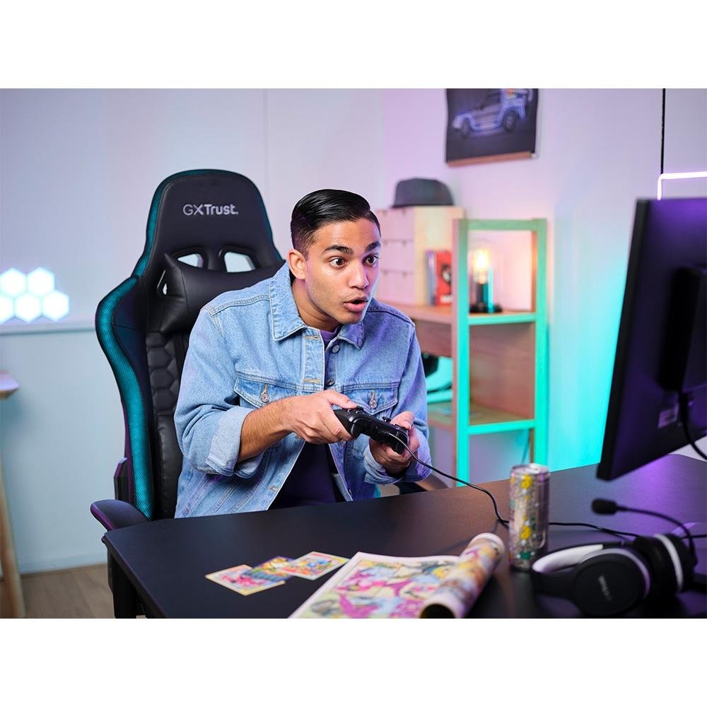 Controle Gamer GXTrust 541 Muta com Vibração, Cabo USB Extra Longo (3m), Preto - 24789 Controle Gamer GXTrust 541 Muta com Vibração, Cabo USB Extra Longo (3m), Preto - 24789