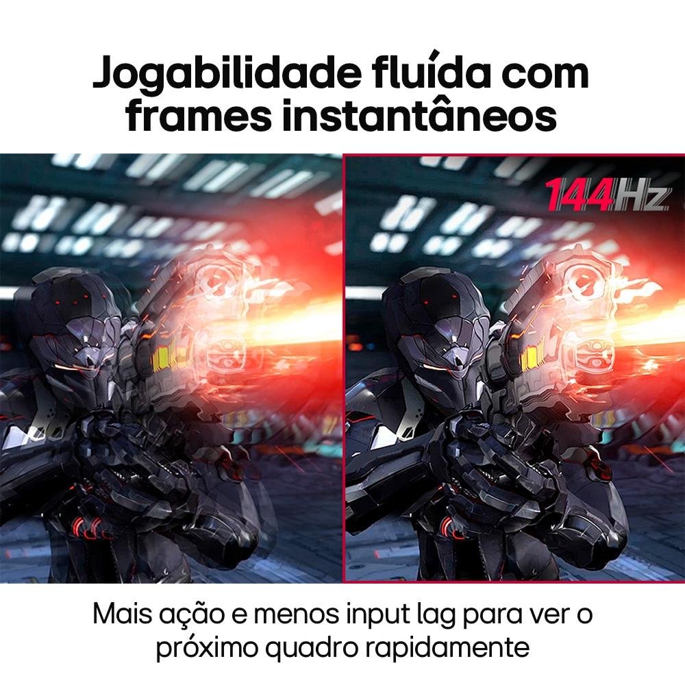 Monitor Gamer LG UltraGear 27" Full HD, 144Hz, 1ms, IPS, HDMI e DP, HDR 10, 99% sRGB, FreeSync Premium, VESA, Preto - 27GN65R