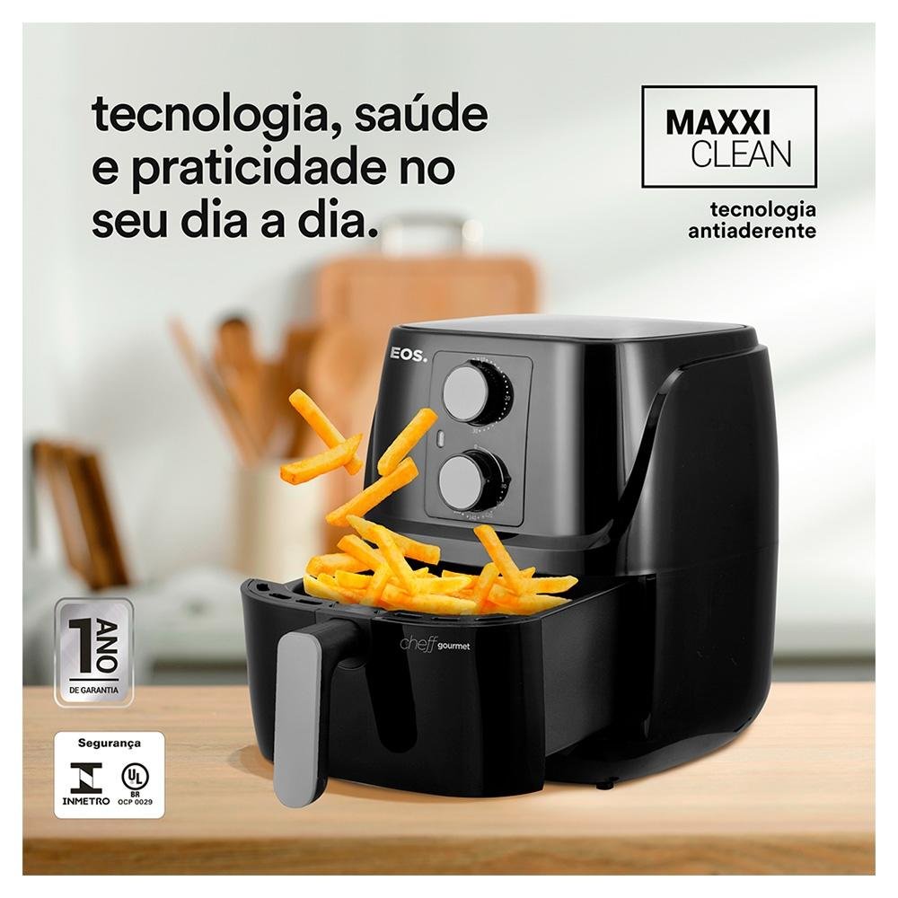 Fritadeira Air Fryer Sem Óleo EOS EAF30P, 3L, 220V, Preto - B169144 Fritadeira Air Fryer Sem Óleo EOS EAF30P, 3L, 220V, Preto - B169144