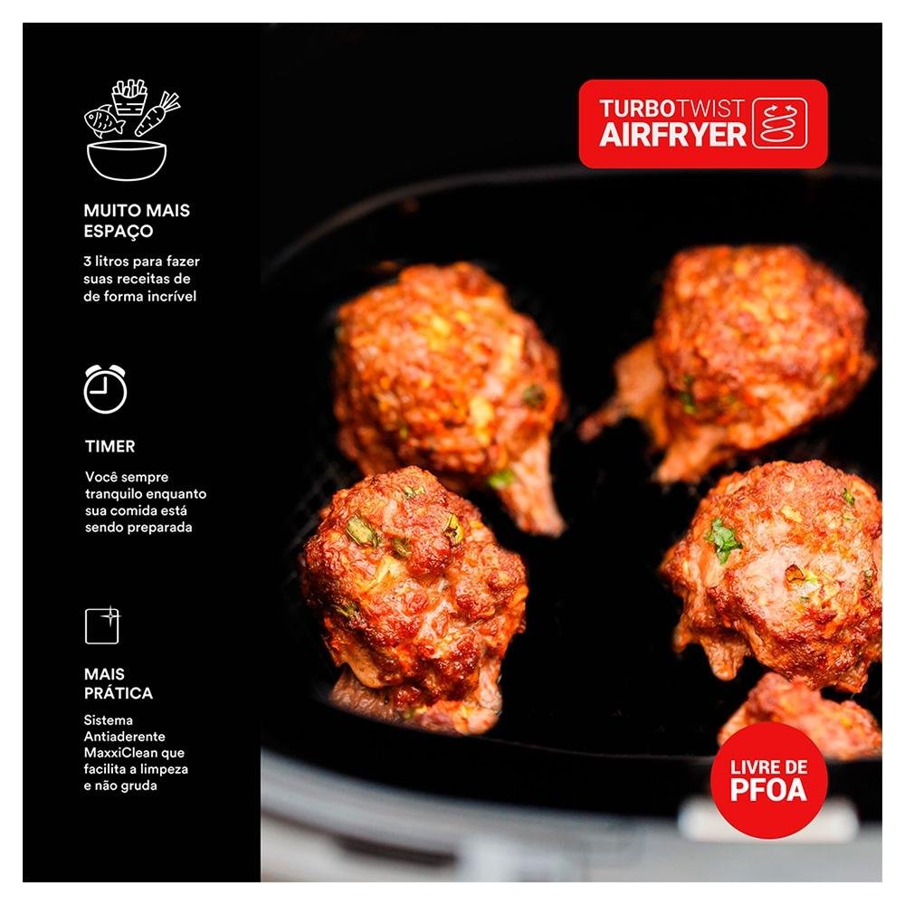 Fritadeira Air Fryer Sem Óleo EOS EAF30P, 3L, 220V, Preto - B169144 Fritadeira Air Fryer Sem Óleo EOS EAF30P, 3L, 220V, Preto - B169144