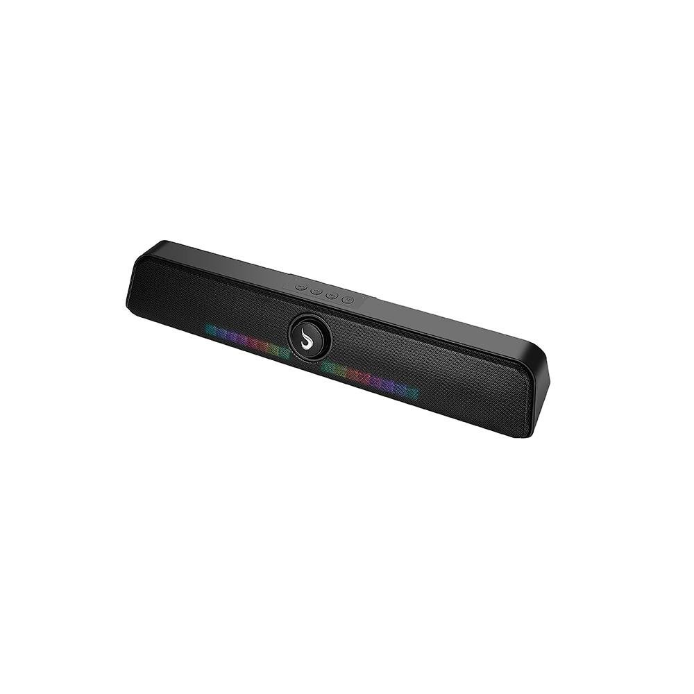 Caixa de Som Gamer Rise Mode Aura Sound S6, RGB Rainbow, Bluetooth, 5W*2, Preto - RM-SP-06-RGB