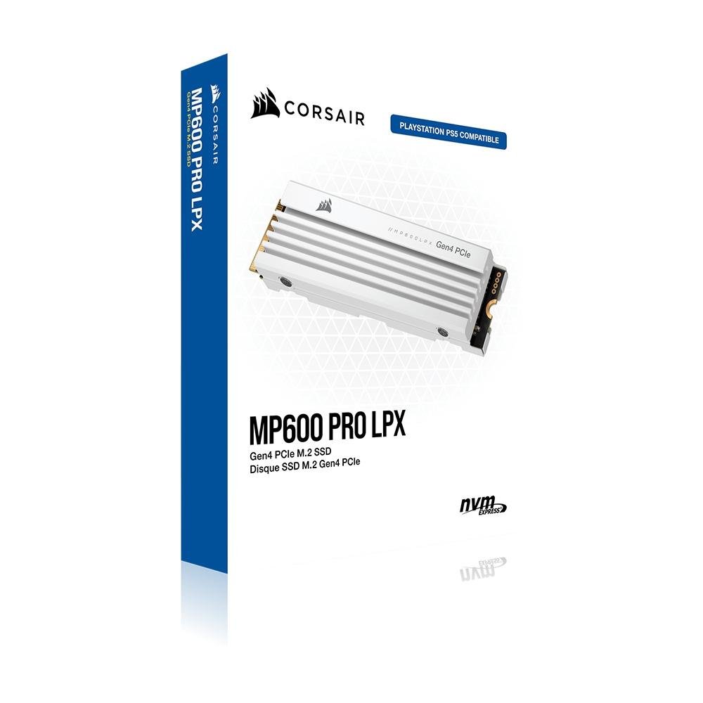SSD Corsair MP600 PRO LPX, 2TB, PCIe Gen 4.0 x4 NVMe M.2, Leitura: 7100MB/s e Gravação: 6800MB/s, Branco - CSSD-F2000GBMP600PLPW