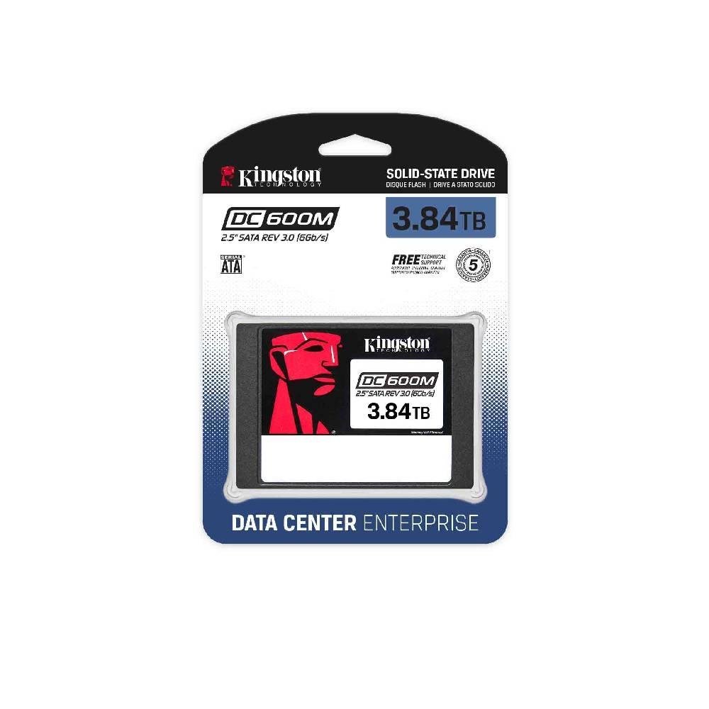 SSD Kingston DC600M Mixed-Use, 3.84 TB, SATA III, 2.5", Leitura: 560 MB/s, Gravação: 530 MB/s, para Servidor, Preto - SEDC600M/3840G
