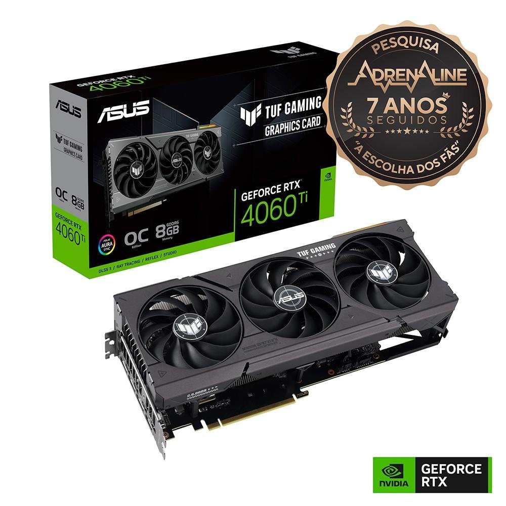 グラフィックボード・グラボ・ビデオカード ASUS TUF RTX4060Ti 8GB Placa de Vídeo RTX 4060 Ti OC Asus TUF Gaming NVIDIA | KaBuM!