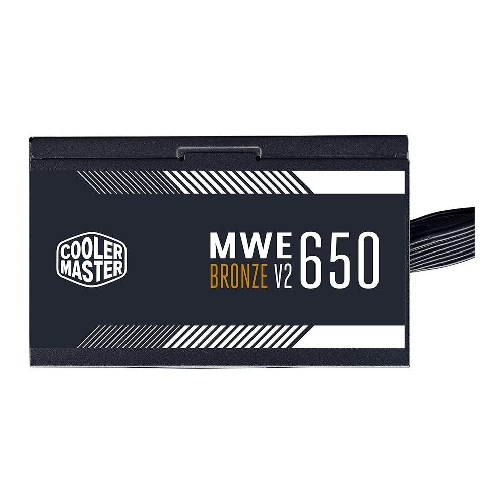 Fonte Cooler Master MWE Bronze V2 Full Range, 650W, 80 Plus Bronze, PFC Ativo, Sem Cabo, Preto - MPE-6501-ACAAW-BBR Fonte Cooler Master MWE Bronze V2 Full Range, 650W, 80 Plus Bronze, PFC Ativo, Sem Cabo, Preto - MPE-6501-ACAAW-BBR