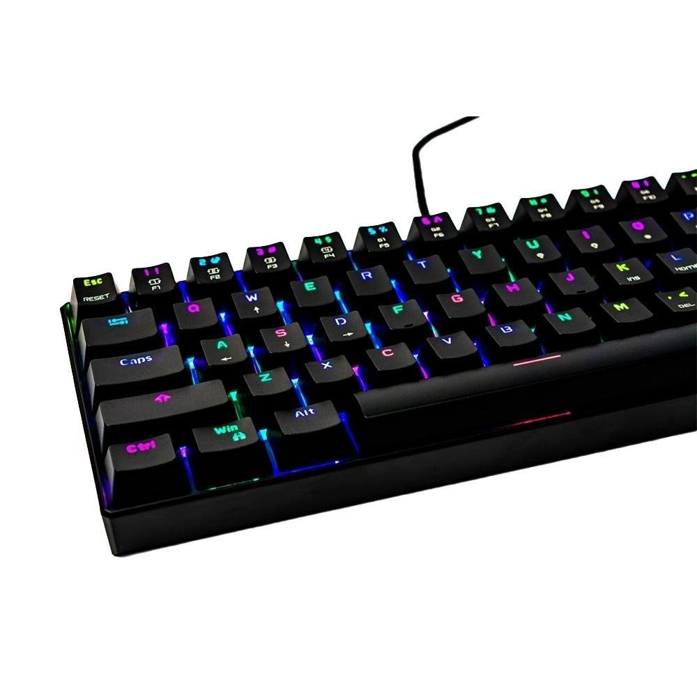Teclado Mecânico Gamer Motospeed, RGB, Switch Blue, Anti-ghosting, ANSI, Preto - CK61 Teclado Mecânico Gamer Motospeed, RGB, Switch Blue, Anti-ghosting, ANSI, Preto - CK61