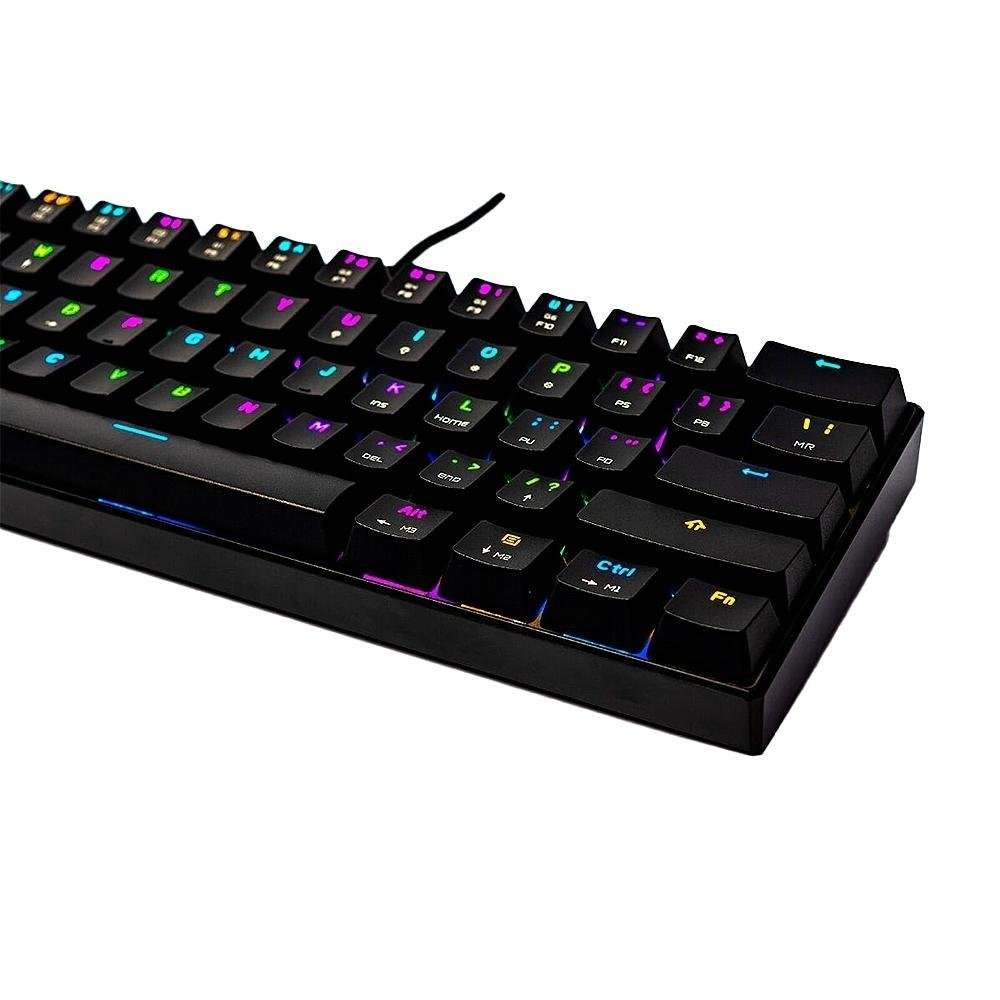 Teclado Mecânico Gamer Motospeed, RGB, Switch Blue, Anti-ghosting, ANSI, Preto - CK61 Teclado Mecânico Gamer Motospeed, RGB, Switch Blue, Anti-ghosting, ANSI, Preto - CK61